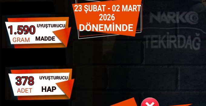 Tekirdağ’da Uyuşturucuya Karşı Kararlı Mücadele Sürüyor