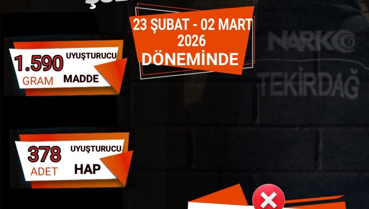 Tekirdağ’da Uyuşturucuya Karşı Kararlı Mücadele Sürüyor