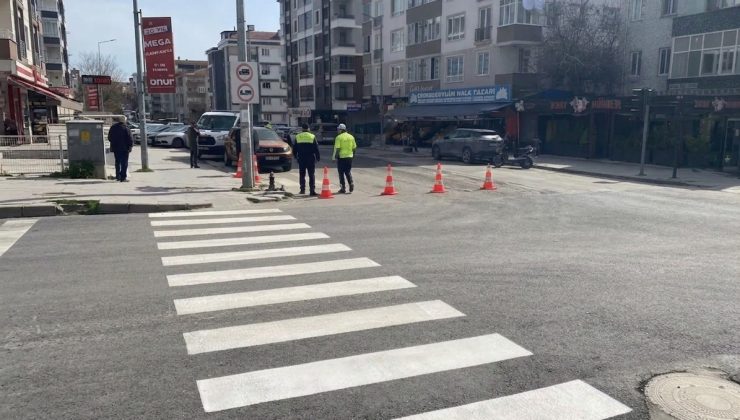Çerkezköy’de Yaya Güvenliği İçin Geçit Çizgileri Yenilendi