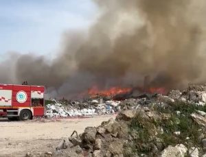 Atık deposunda yangın çıktı