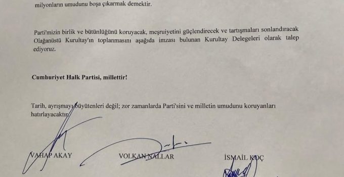 Başkan Akay ve 10 Kurultay Delegesinden Ortak Çağrı: “Olağanüstü Kurultay Toplanmalı”