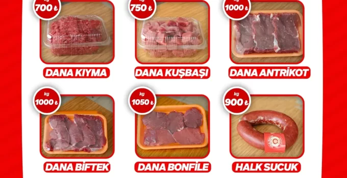 ÇERKEZKÖY BELEDİYESİ HALK ET’TE FİYATLAR GÜNCELLENDİ
